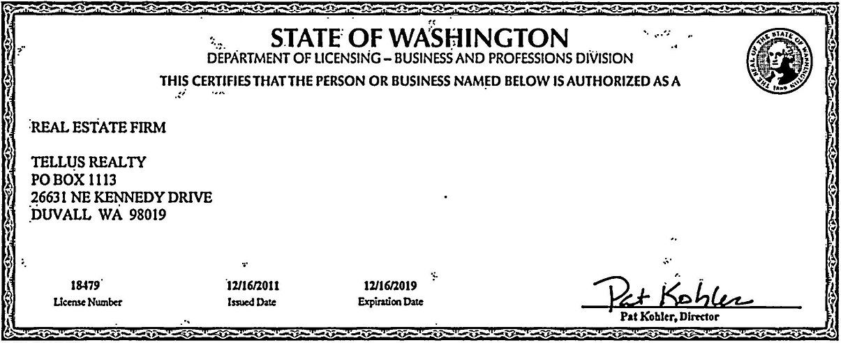 Real estate firm license